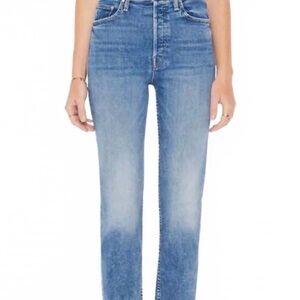 MOTHER High Waisted Rider Ankle Step Fray